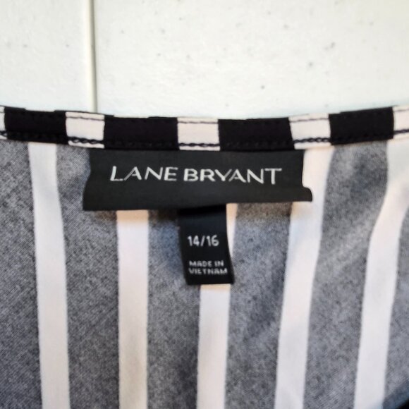 810-3 Lane Bryant Simply Chic Black & White Stripe Midi Dress Size 14/16 - Picture 6 of 8